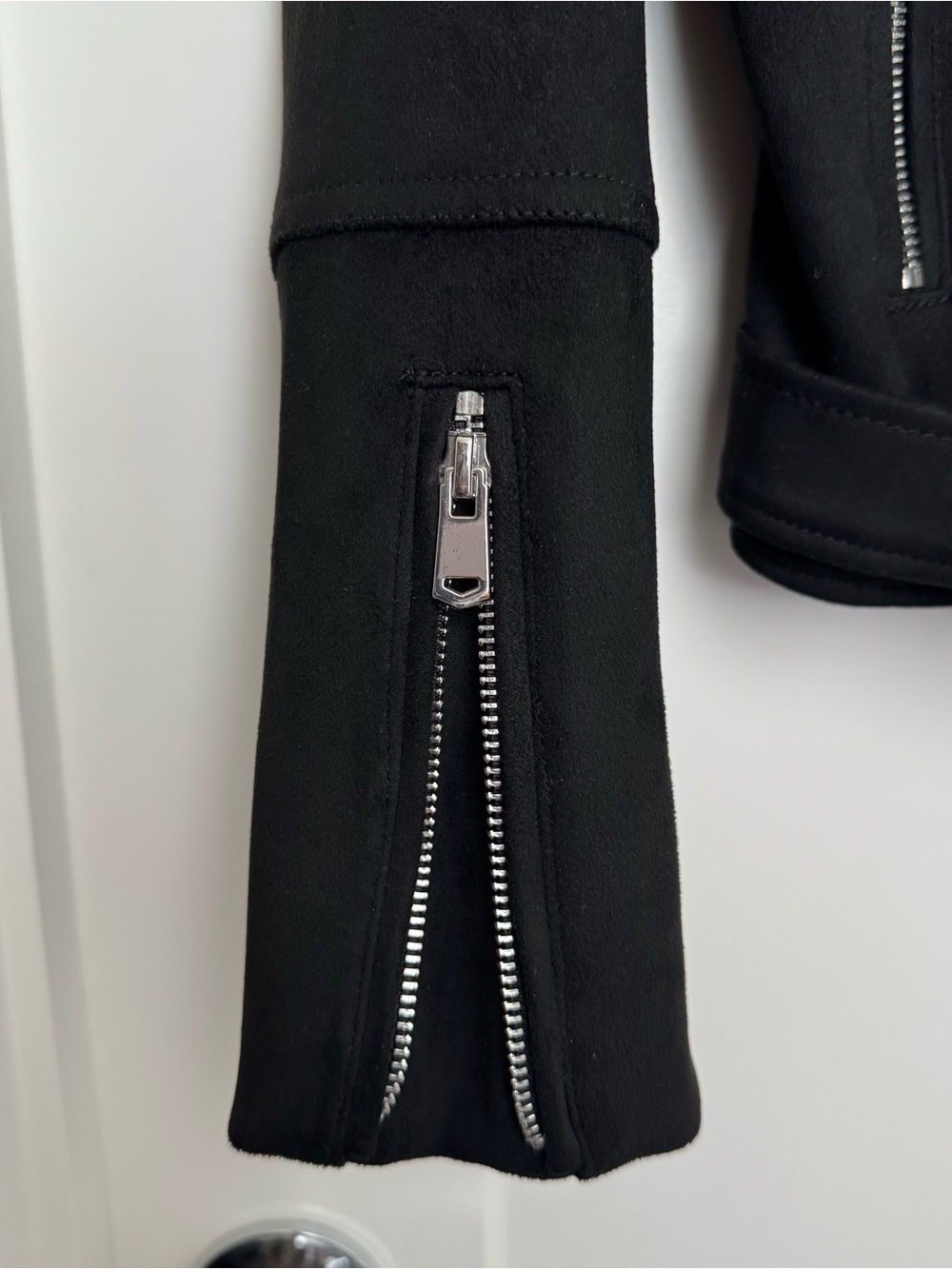 ZARA Black Biker Belted Leather Jacket - Picture 5 of 5